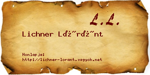 Lichner Lóránt névjegykártya