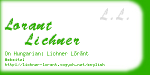 lorant lichner business card