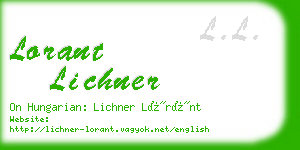 lorant lichner business card